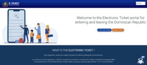 Dominican Republic Electronic Ticket Portal Welcome Page