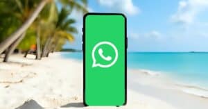 Whatsapp on a phone on a Punta Cana bech
