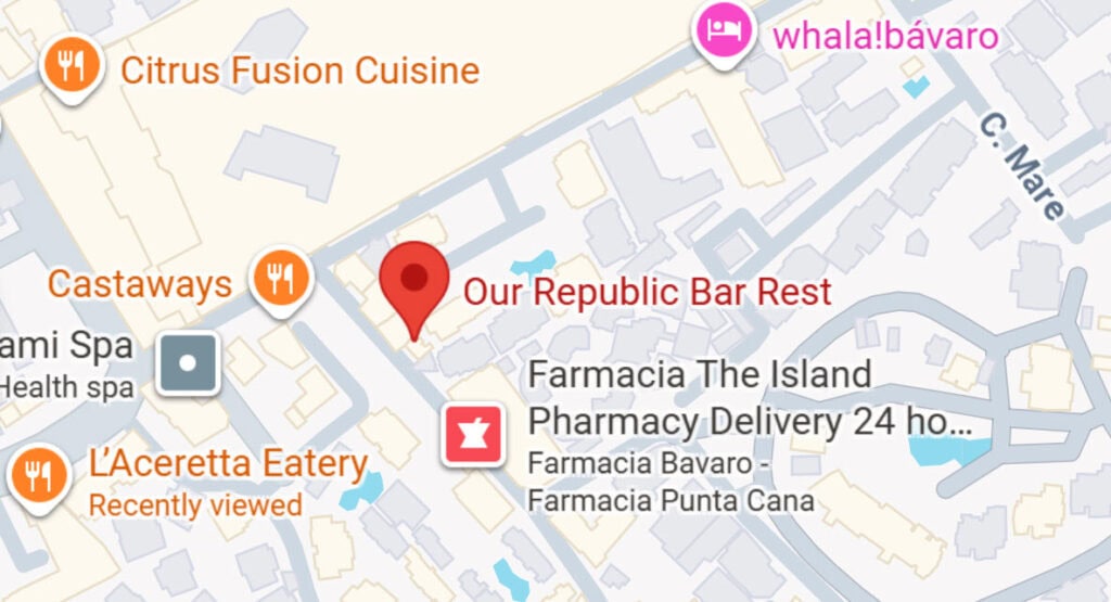 Map showing Our Republic Bar Restaurant location