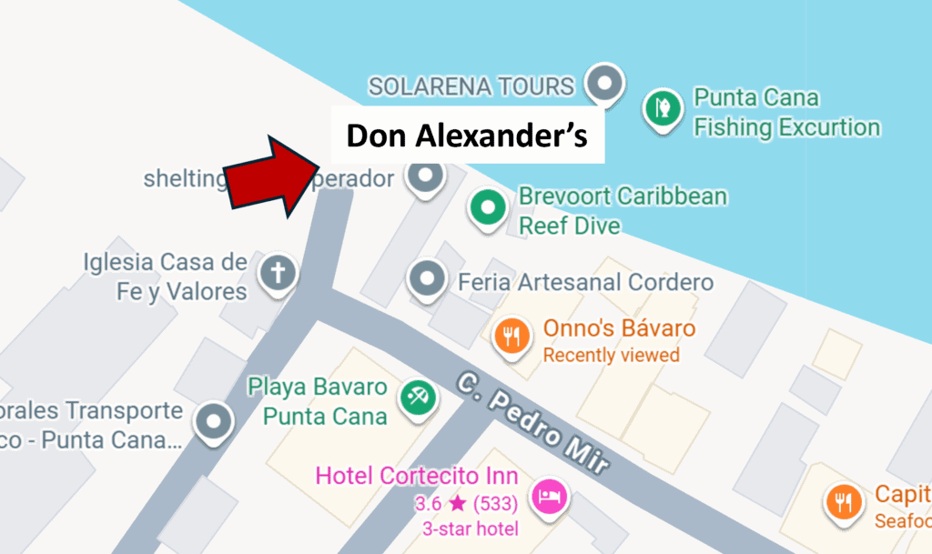Map highlighting Don Alexander's location in Punta Cana