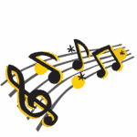 Musical notes and staff illustration