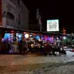 Outdoor evening at 2 Dudes Sports Bar