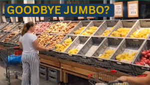 Woman shopping for potatoes at grocery store