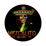Mezcalito Bar & Grill logo with half face.