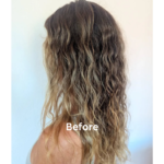 Side view of wavy hair before styling