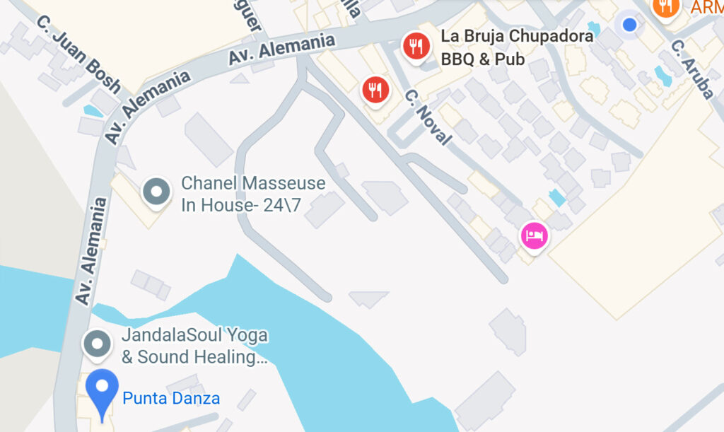 Map of Av. Alemania with local businesses.